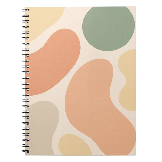 Organic Abstract Shapes Notebook – Minimalist Boho (Front)