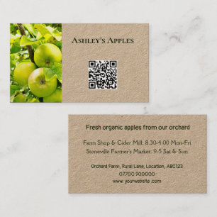 Organic Apple Orchard Farm Shop Farmer's Market Business Card