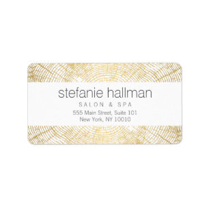 Organic Beauty Gold Tree Rings Pattern Label