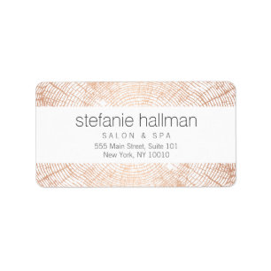 Organic Beauty Rose Gold Tree Rings Pattern Label