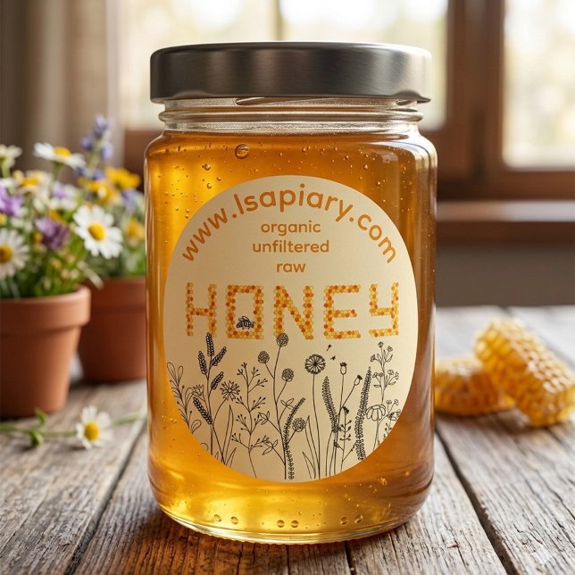 Organic Beekeeping Honey Jar Label (Creator Uploaded)