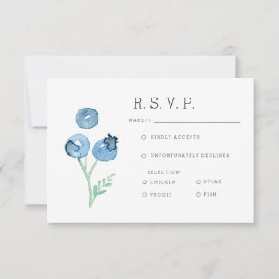 Organic Blueberry Trio Watercolor RSVP