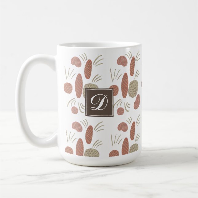 Organic Boho Abstract Stone Art Natural Colours Coffee Mug (Left)
