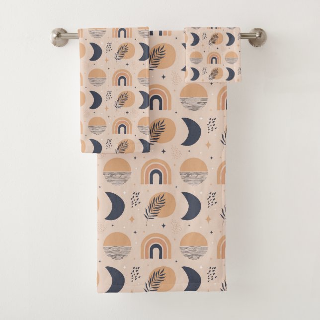 Organic Boho Pattern Bath Towel Set (Insitu)