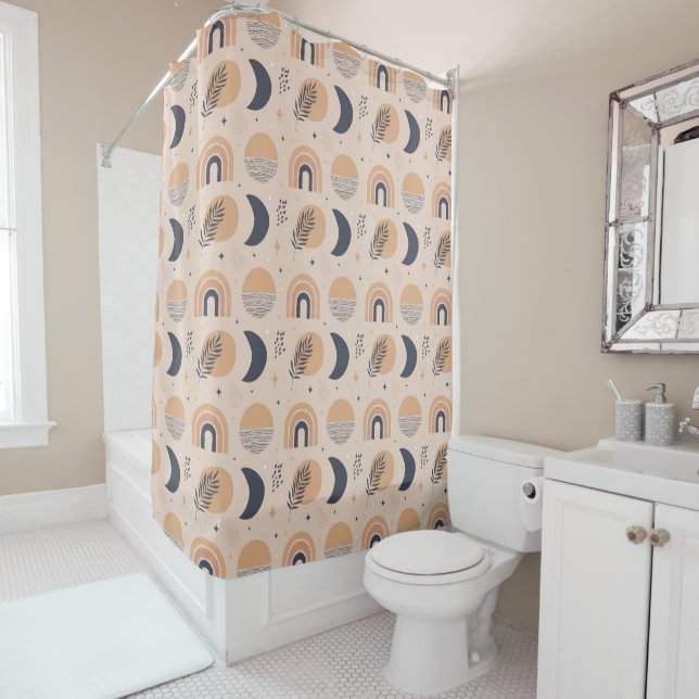 Organic Boho Pattern Shower Curtain (In Situ)