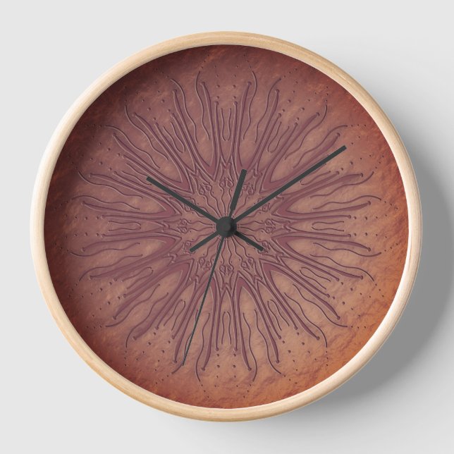 Organic boho style sunburst mandala recoleta decor clock (Front)