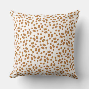 Organic Brown Dalmatian Spot Repeat Pattern Cushion