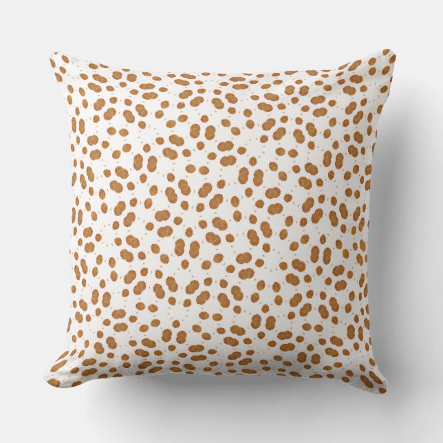 Organic Brown Dalmatian Spot Repeat Pattern Cushion (Front)