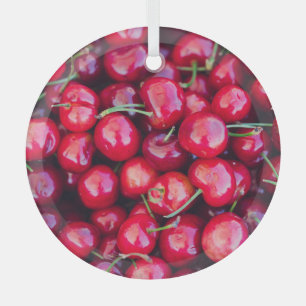 Organic California Cherries Celebration Glass Tree Decoration