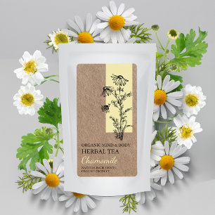 Organic Chamomile Herbal Tea Kraft Business Label