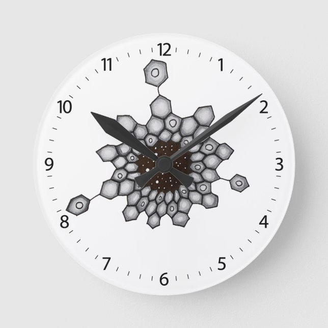 Organic Chemistry Aromatic Structure Space Stars Round Clock (Front)