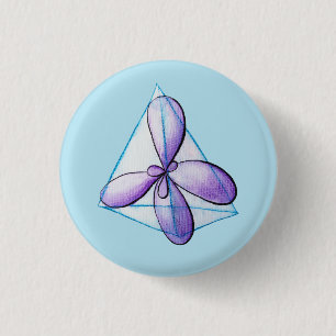Organic Chemistry Art – Methane Molecule Drawing 3 Cm Round Badge