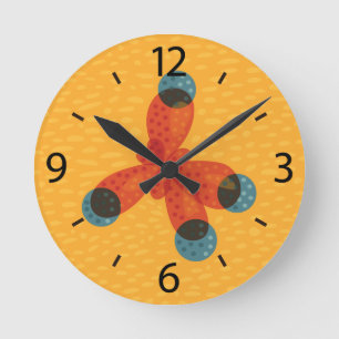 Organic Chemistry Methane Molecule Yellow Round Clock