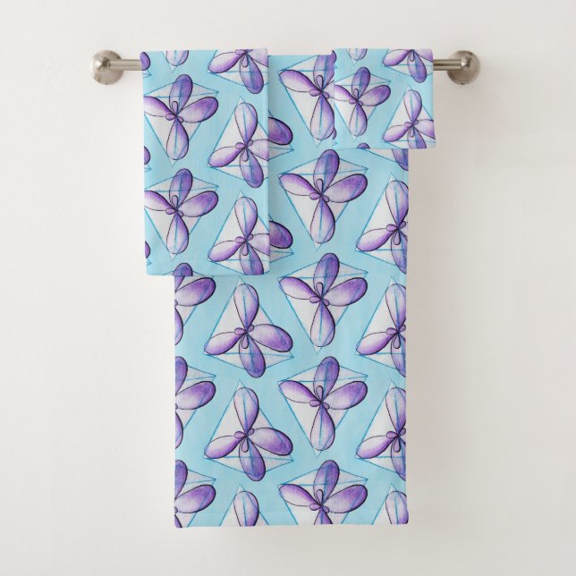 Organic Chemistry Molecule Pattern Geek Science Bath Towel Set (Insitu)