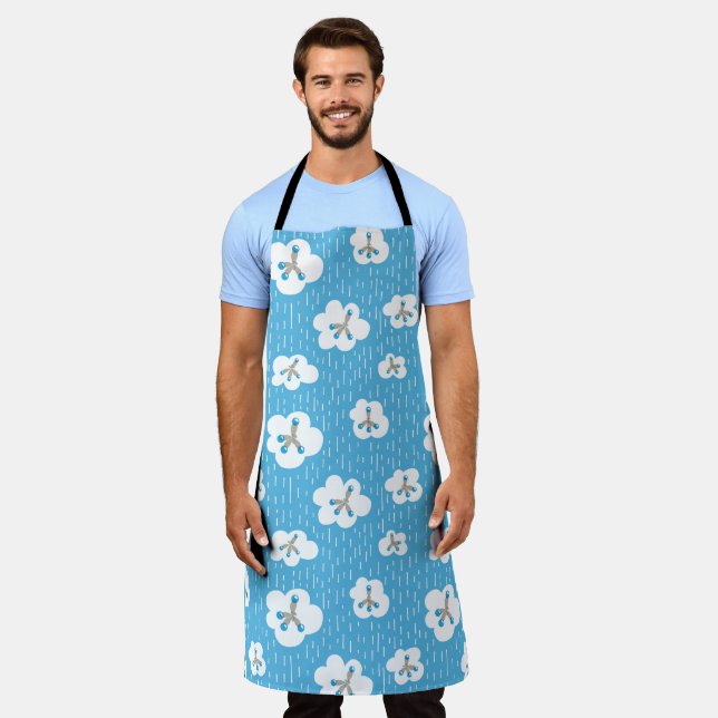Organic Chemistry Molecules Blue Science Geek Apron (Worn)