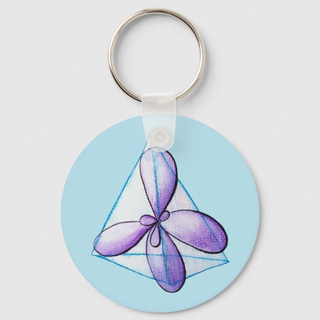 Organic Chemistry QR Code Drawn Methane Molecule  Key Ring (Front)