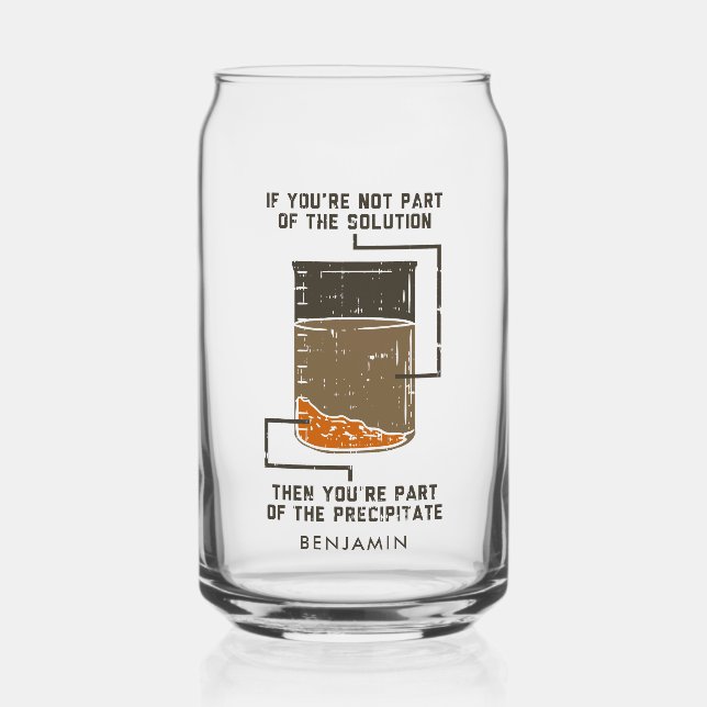 Organic Chemistry Science Teacher Personalised Can Glass (Front)