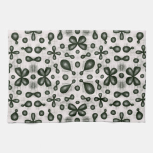 Organic chemistry student black and white pattern  tea towel