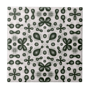 Organic chemistry student black and white pattern tile