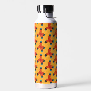 Organic Chemistry Yellow Molecule Pattern Geek Water Bottle