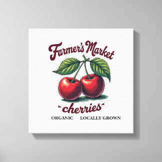 Organic Cherries Tee – Locally Grown & Sweet Canvas Print