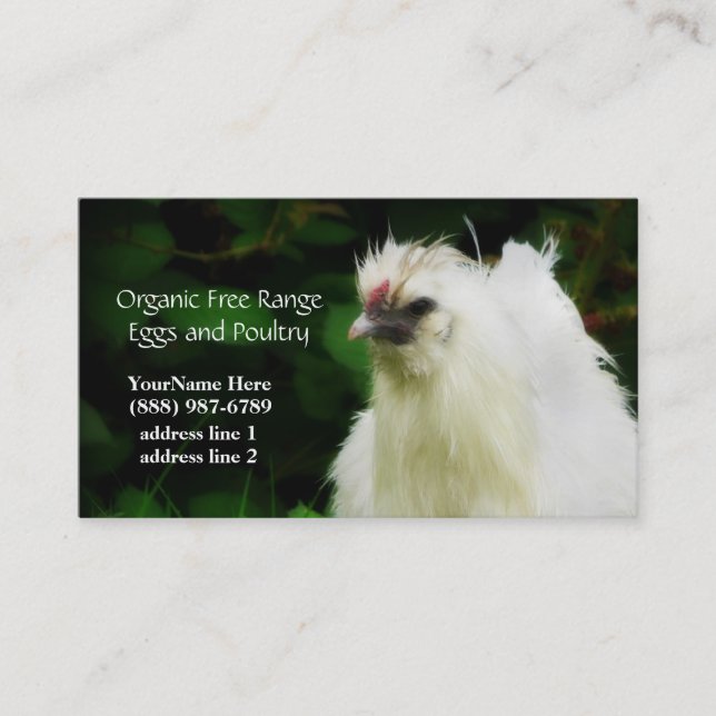 Organic Chickens and Eggs  Business Cards (Front)