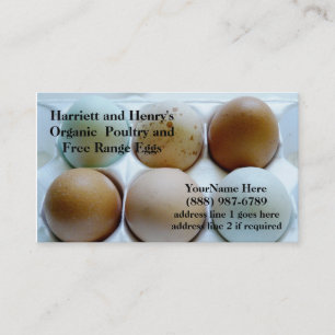 Organic Chickens and Eggs  Business Cards