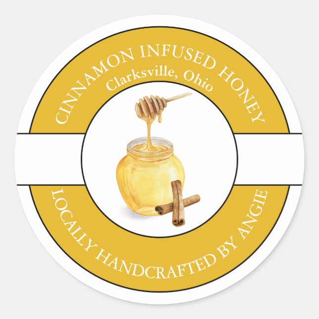 Organic Cinnamon Infused Honey Label (Front)