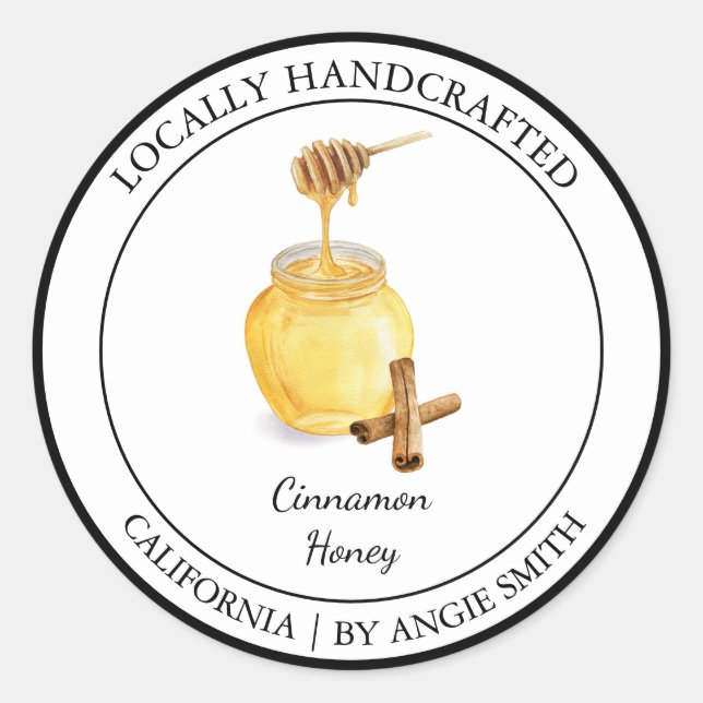 Organic Cinnamon Infused Honey Modern label (Front)