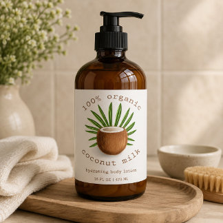 Organic Coconut Body Lotion Skincare Sticker Label
