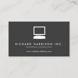 ORGANIC COMPUTER LOGO White/Grey Business Card