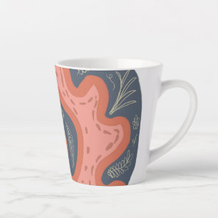 Organic Coral Reef Botanical Floral Beach Art Latte Mug