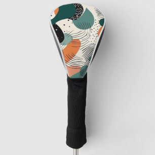 Organic Coral Teal Biomorphic Abstract Pattern Golf Head Cover