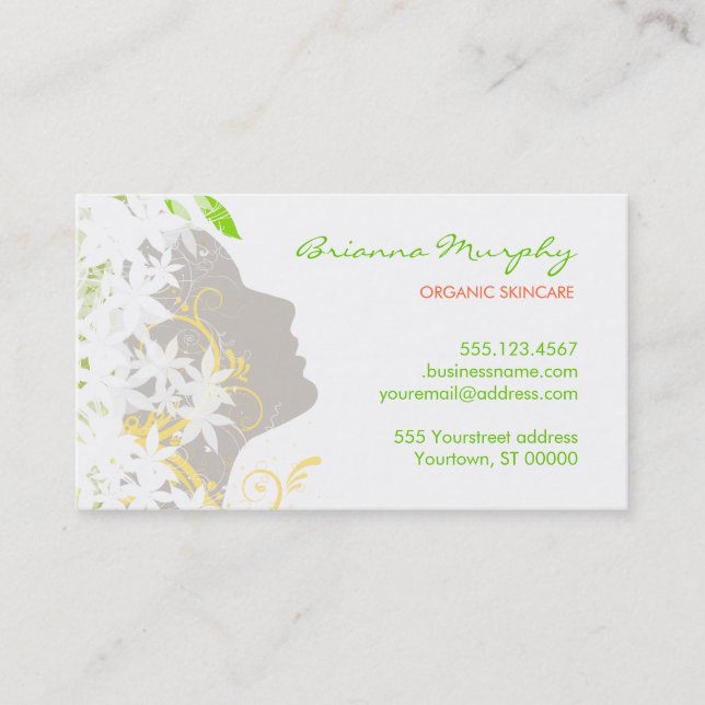 Organic Cosmetologist  Appointment Business Card (Front)