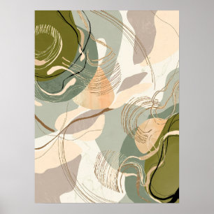 Organic Earth Tones Abstract – Modern Minimalist Poster