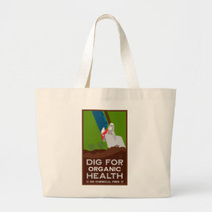 Organic Eco Farming Large Tote Bag