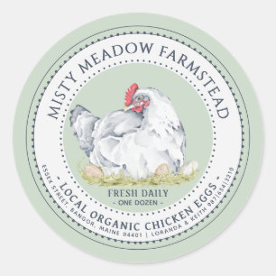 Organic Egg Carton Market Label Hen on Nest Green