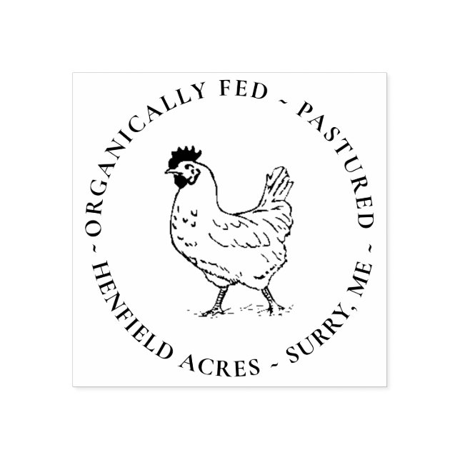 ORGANIC EGG CARTON STAMP FARM VINTAGE HEN (Imprint)