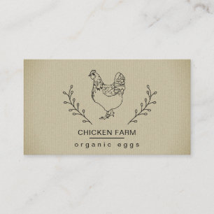 Organic Eggs Chicken Hen Farm Vintage Business Car Card