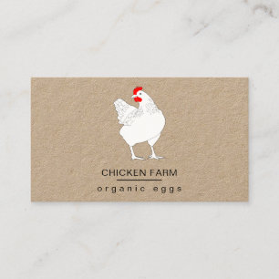 Organic Eggs Chicken Hen Farm Vintage Business Car Card
