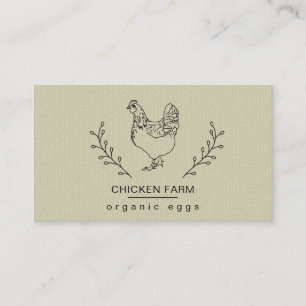 Organic Eggs Chicken Hen Farm Vintage Business Car Card