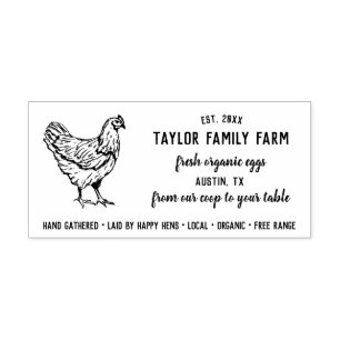 Organic Eggs Family Farm Vintage Rustic Chicken Ru Rubber Stamp