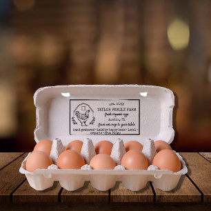 Organic Eggs Family Farm Vintage Rustic Chicken Ru Rubber Stamp