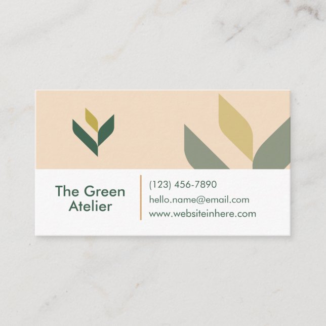 Organic Elegant Natural Soft Aesthetic Warm Beige Business Card (Front)
