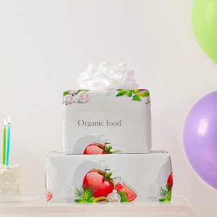 Organic Farm Fresh Vegetables Tomato and Herbs Wrapping Paper