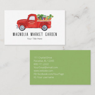 Organic Farm Truck Veggies Chicken Farmers Market Business Card