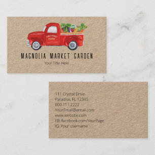 Organic Farm Truck Veggies Chicken Farmers Market Business Card