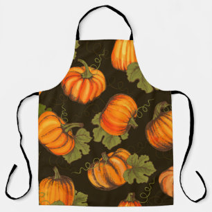 Organic farm vegetables seamless pattern with oran apron