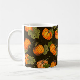 Organic farm vegetables seamless pattern with oran coffee mug