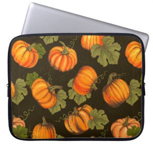 Organic farm vegetables seamless pattern with oran laptop sleeve